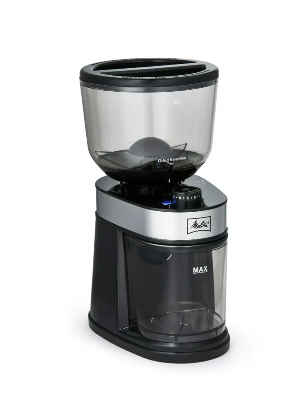 Melitta Molino Burr Coffee Grinder – 8 oz Capacity, 13 Griding Settings -New